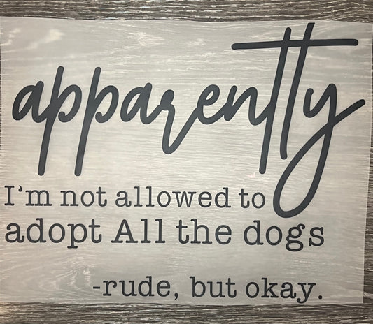 Adopt dogs print transfer