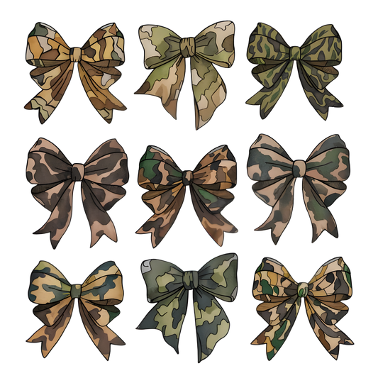 Bows camo print transfer