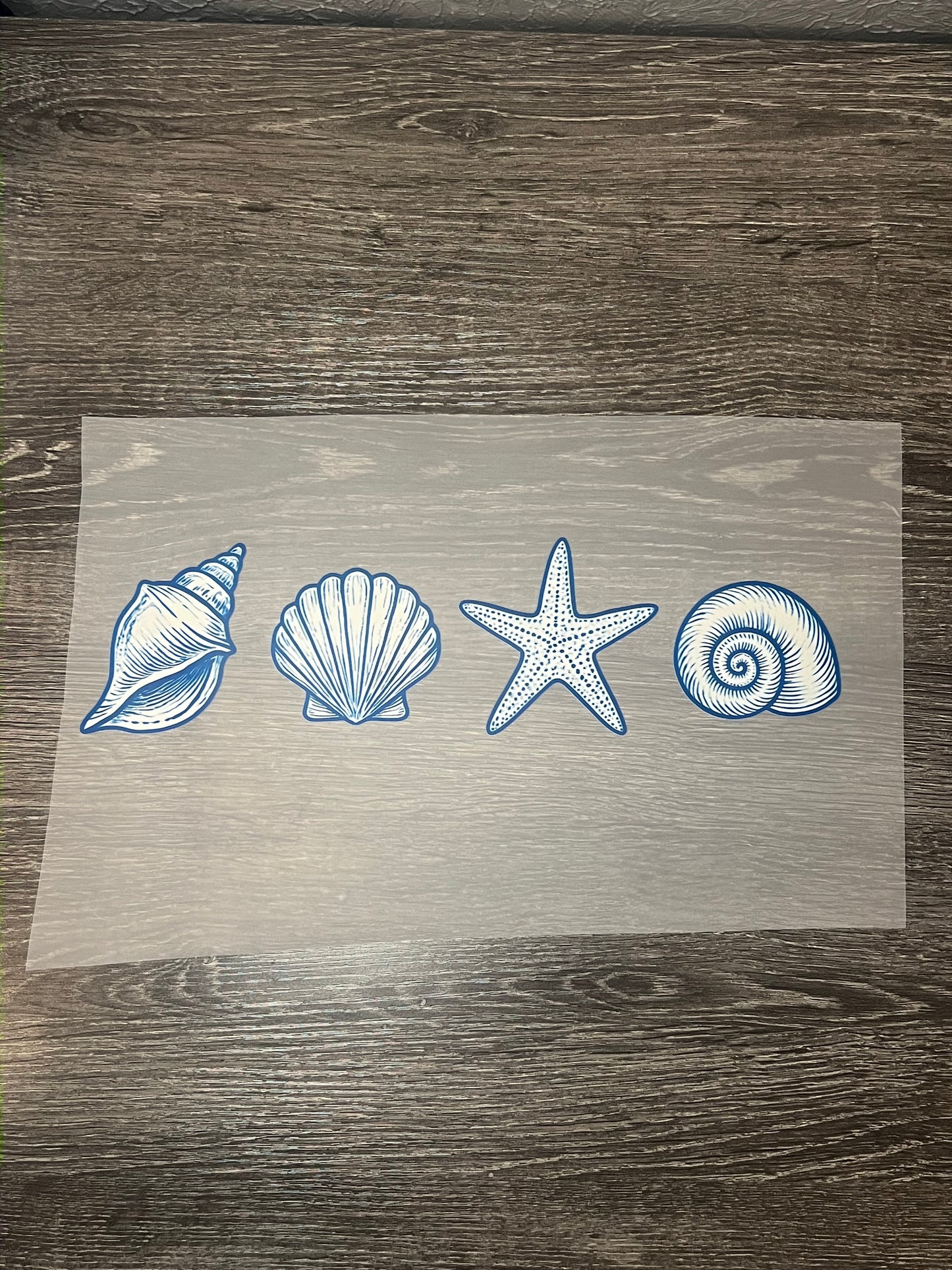 Seashells print transfer