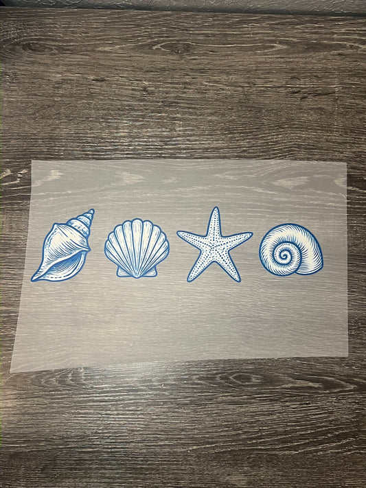 Seashells print transfer