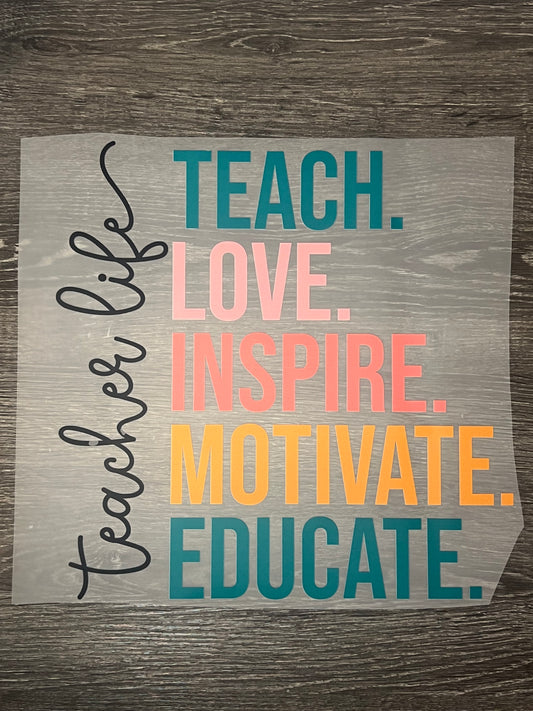 Teacher life print transfer