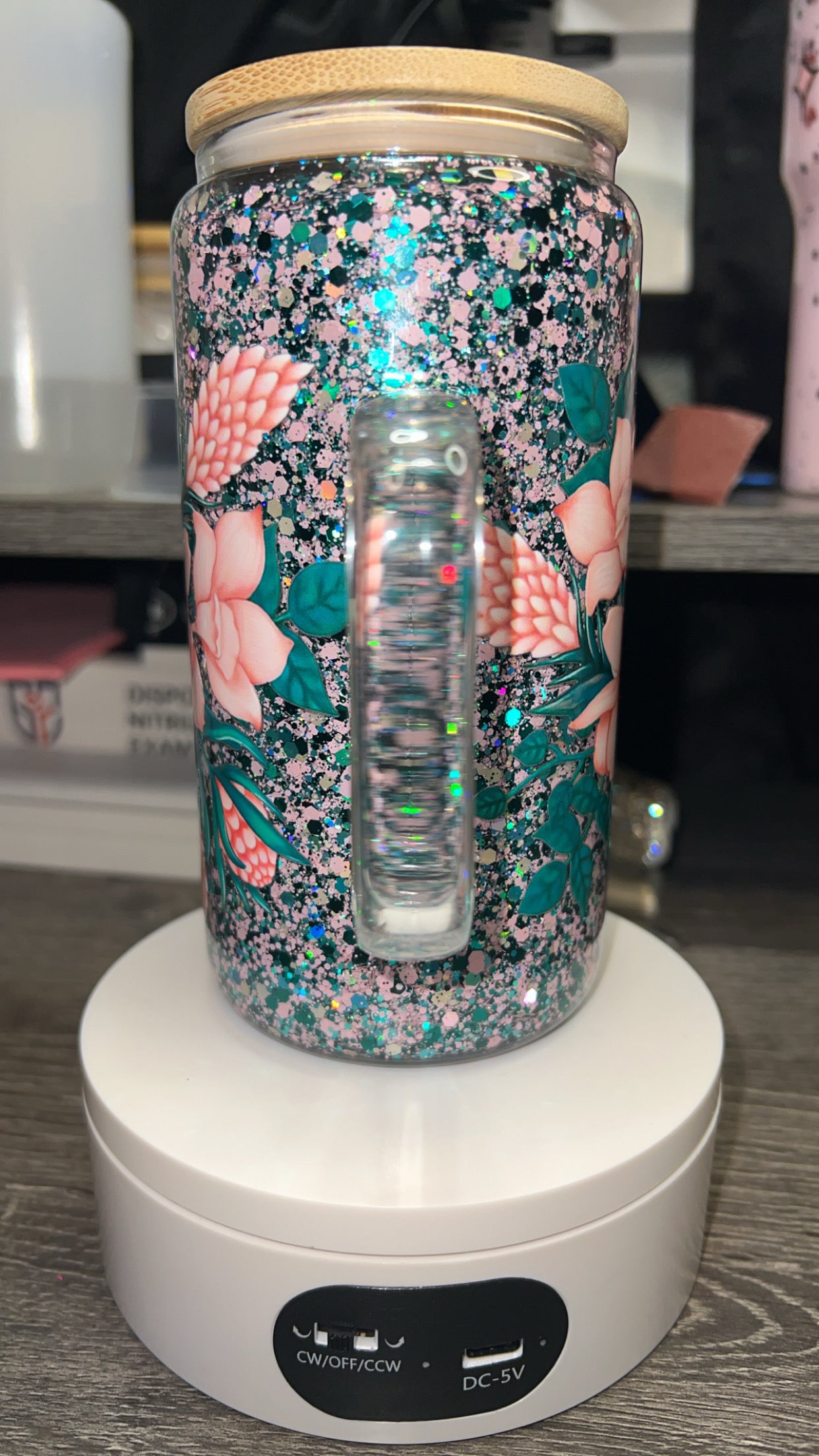 16oz Glass Glitter