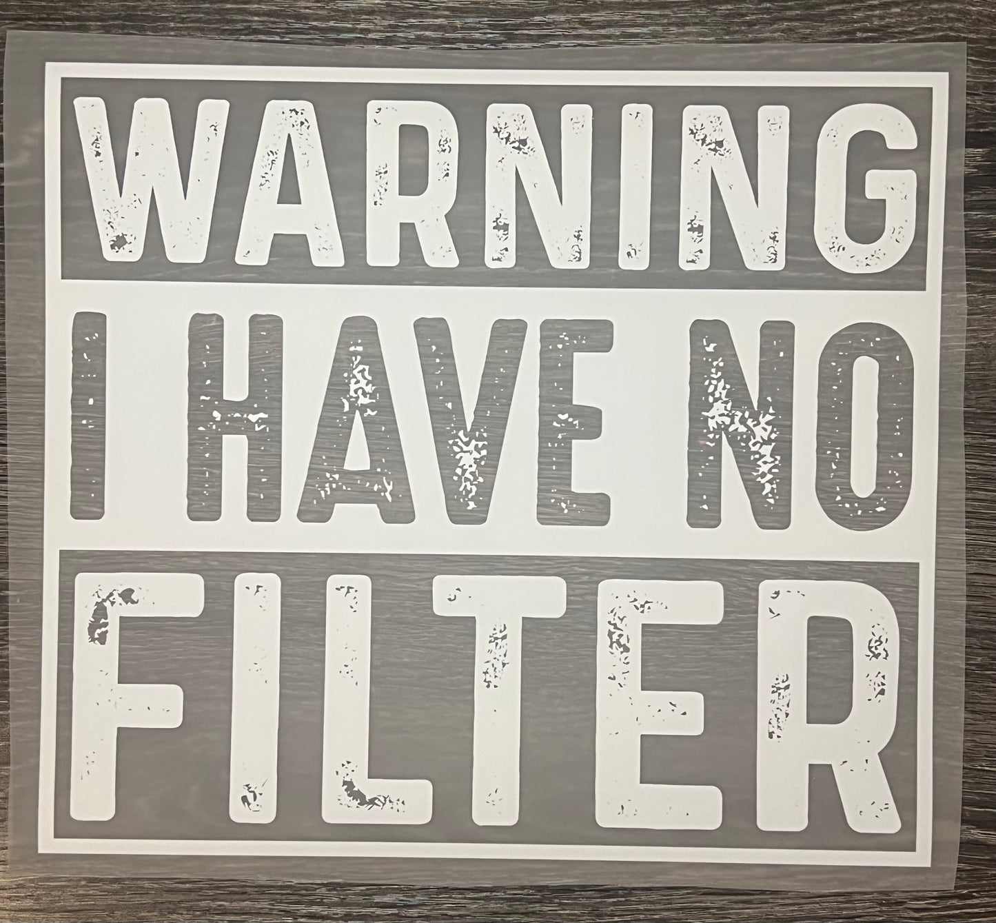 Warning no filter print transfer