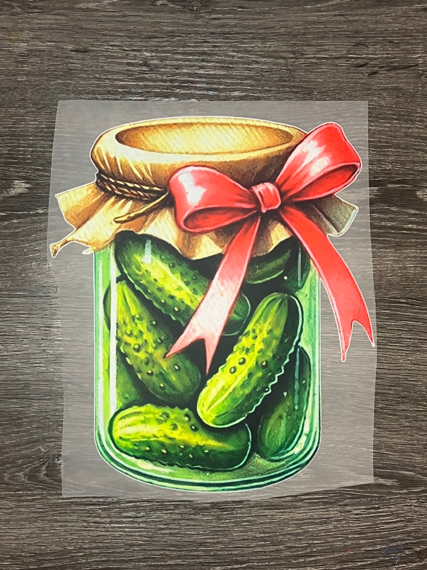 Pickles jar print transfer
