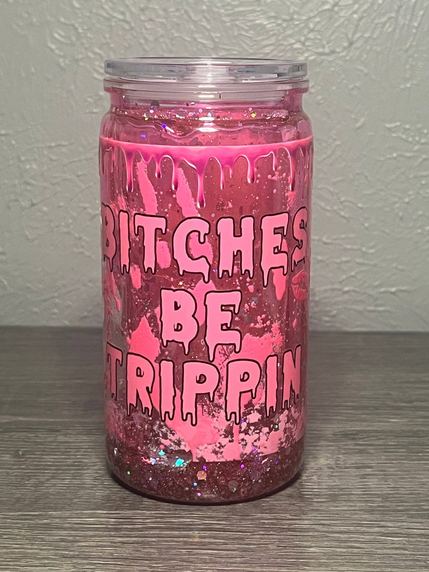 16oz Honey drip pre-made with Halloween wrap