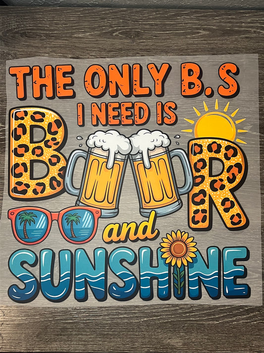 Beer and sunshine shirt transfer (BACK ONLY)