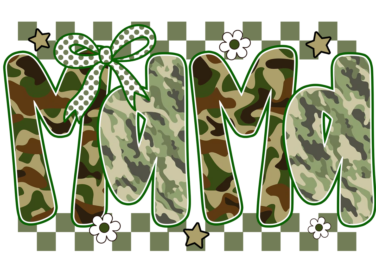 Mama camo print transfer