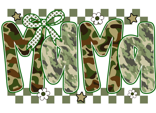 Mama camo print transfer