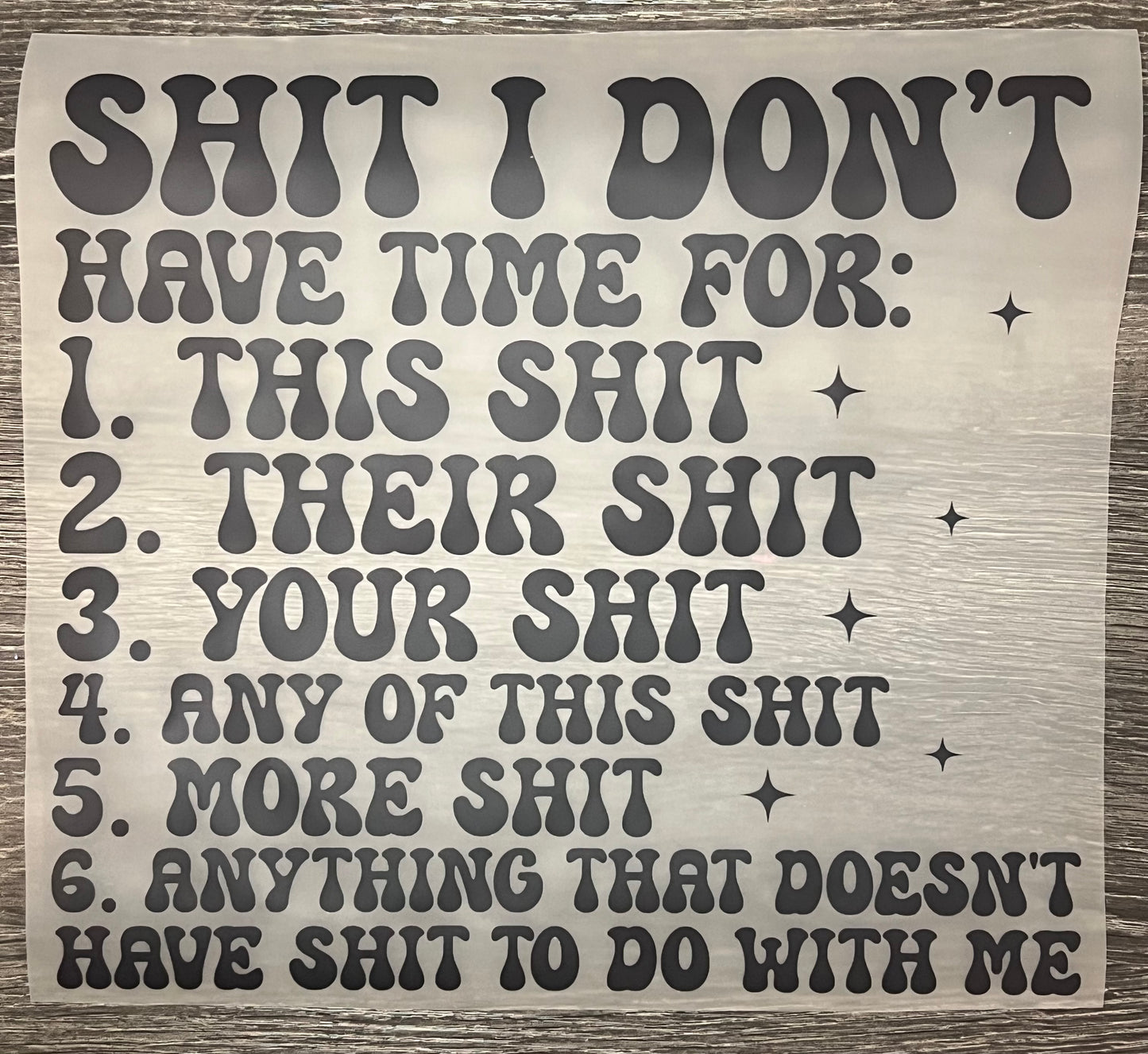 Shit I don’t have time for print transfer