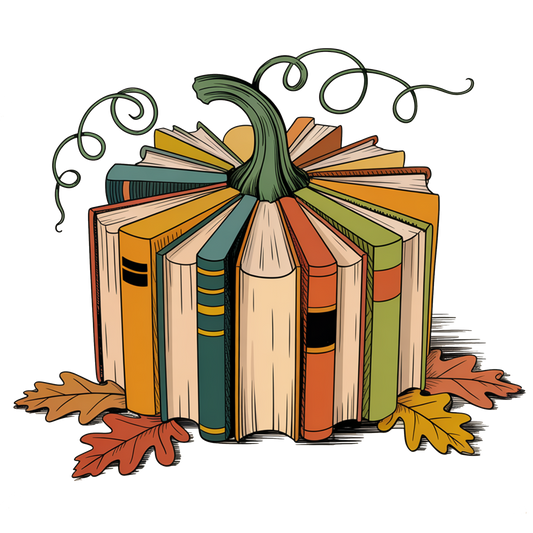 Book pumpkin print transfer