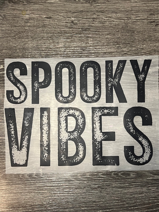 Spooky vibes print transfer