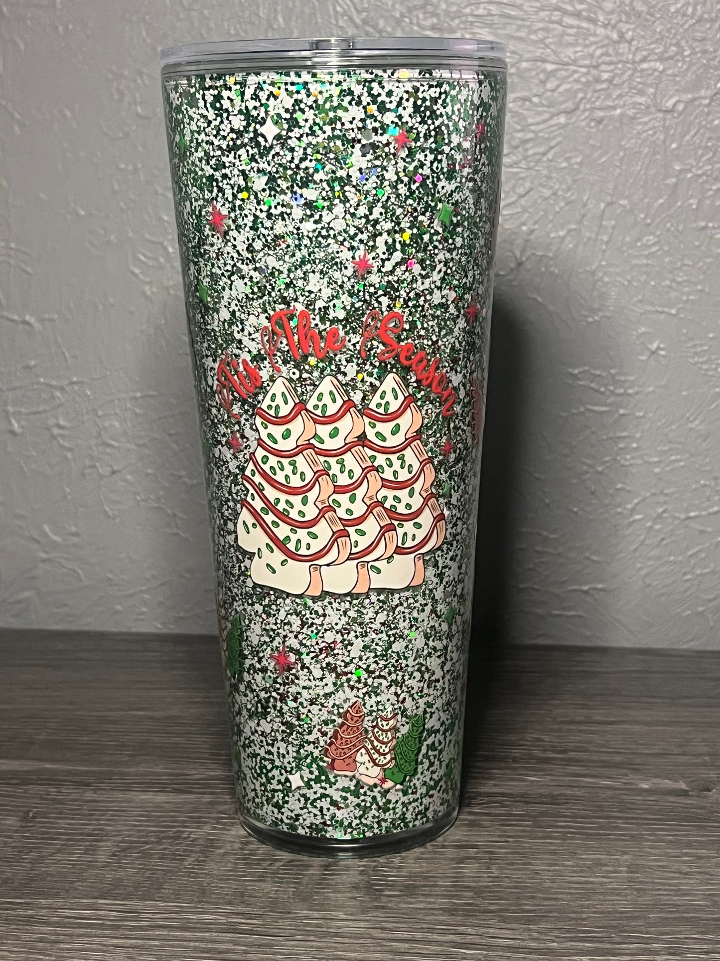 24oz Glitter pre-made with Christmas wrap