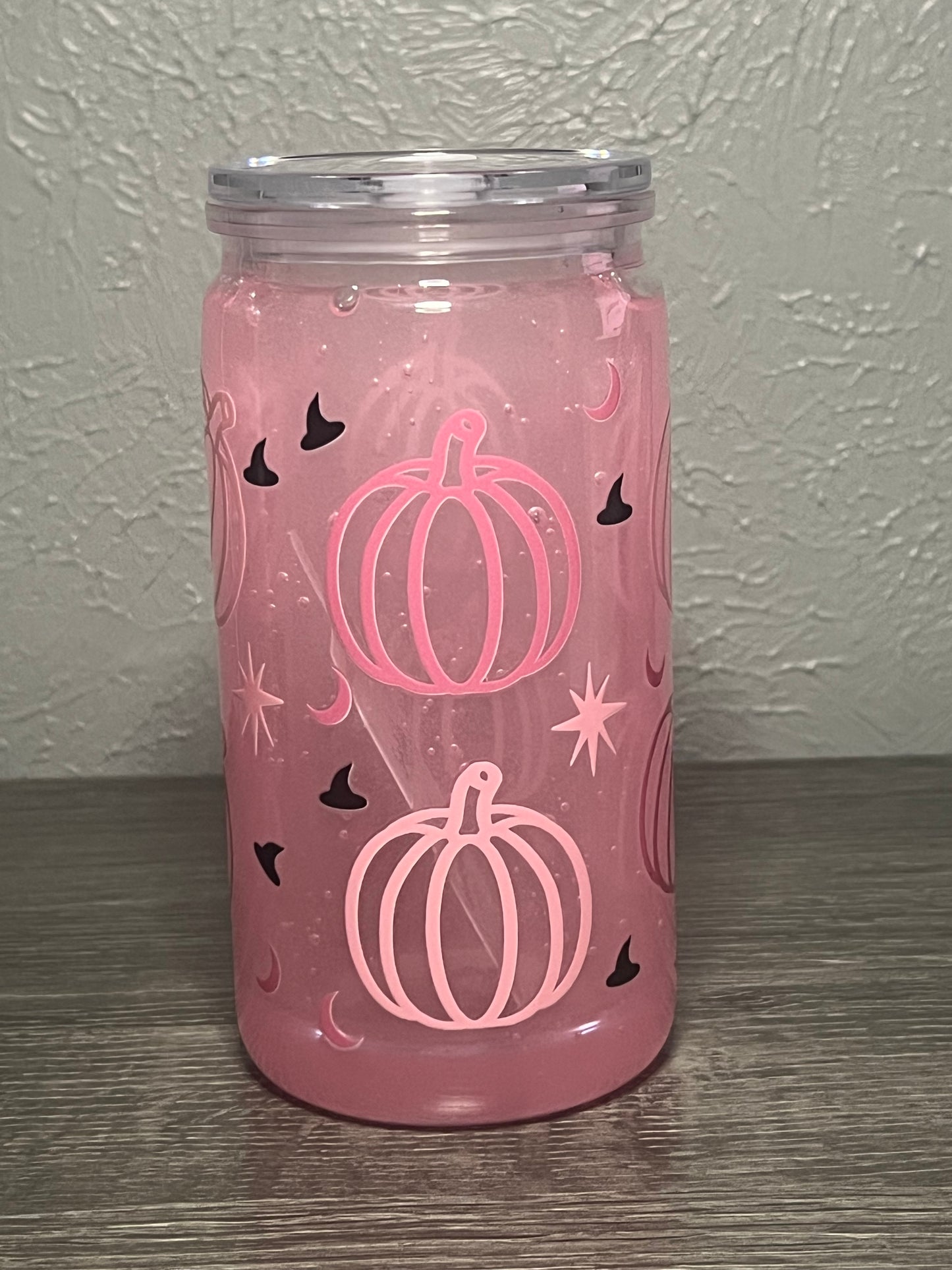 16oz Glow in dark colored pre-made with Halloween wrap