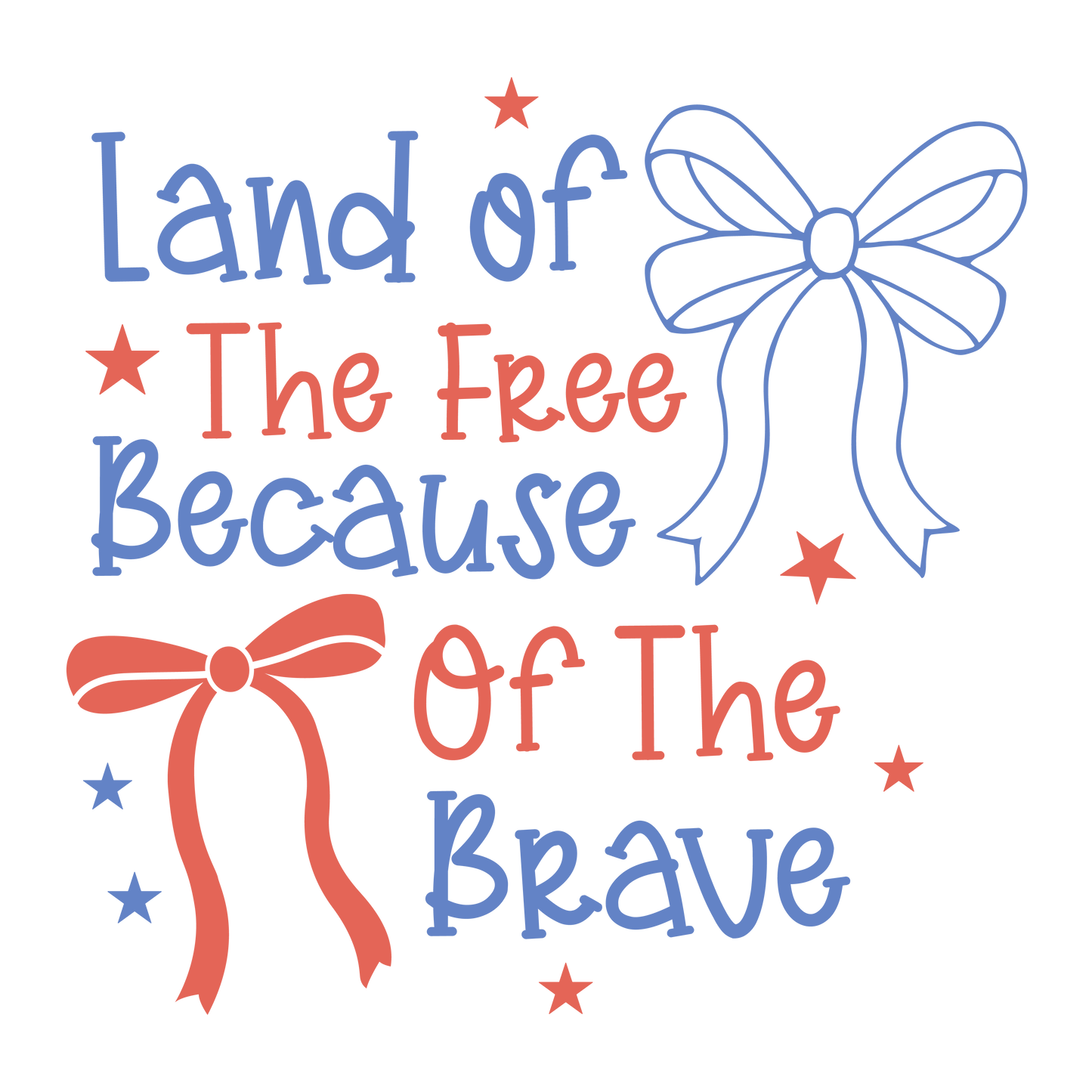 Land of free (front & back) print transfer